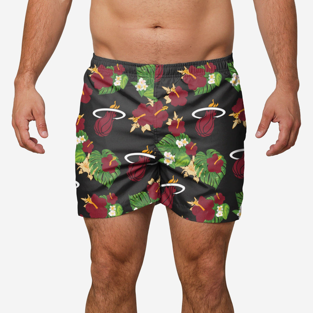 Miami Heat Floral Swimming Trunks FOCO S - FOCO.com