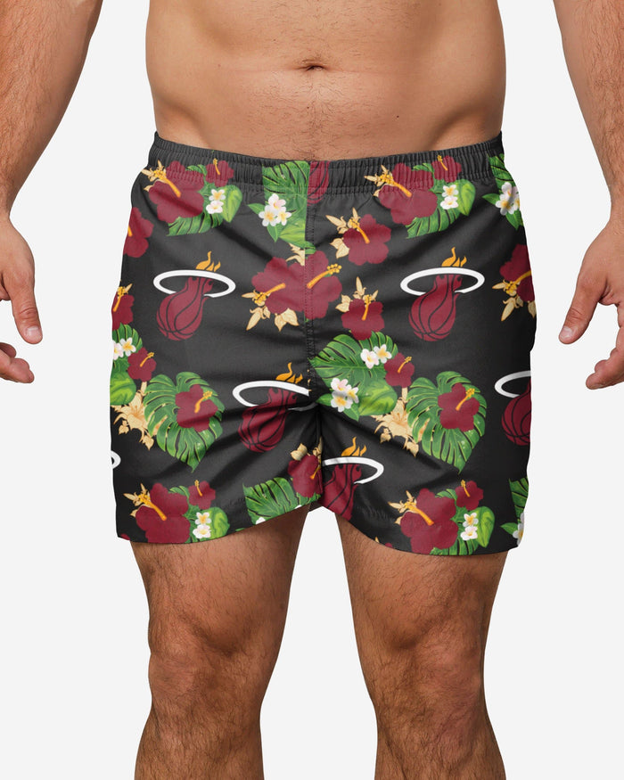 Miami Heat Floral Swimming Trunks FOCO S - FOCO.com