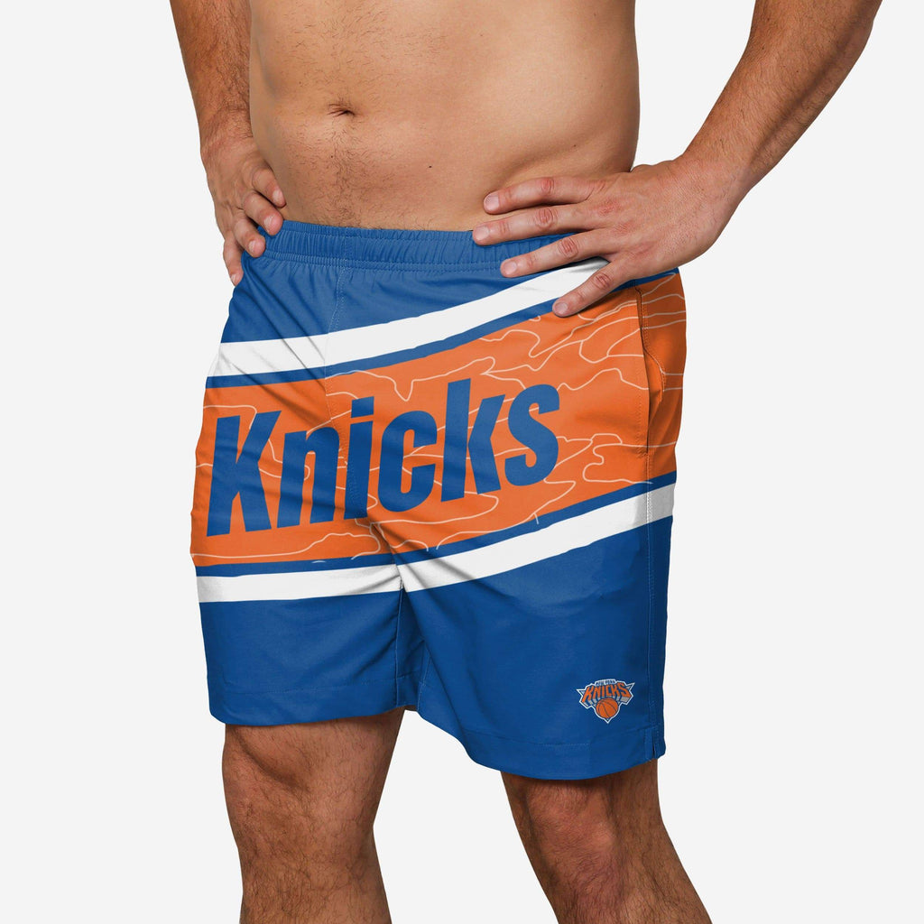 New York Knicks Big Wordmark Swimming Trunks FOCO S - FOCO.com