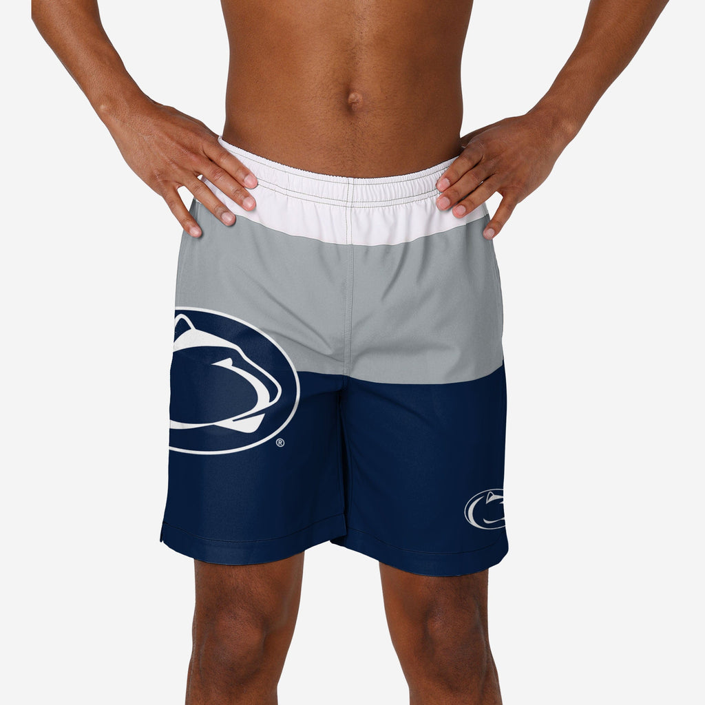 Penn State Nittany Lions 3 Stripe Big Logo Swimming Trunks FOCO S - FOCO.com