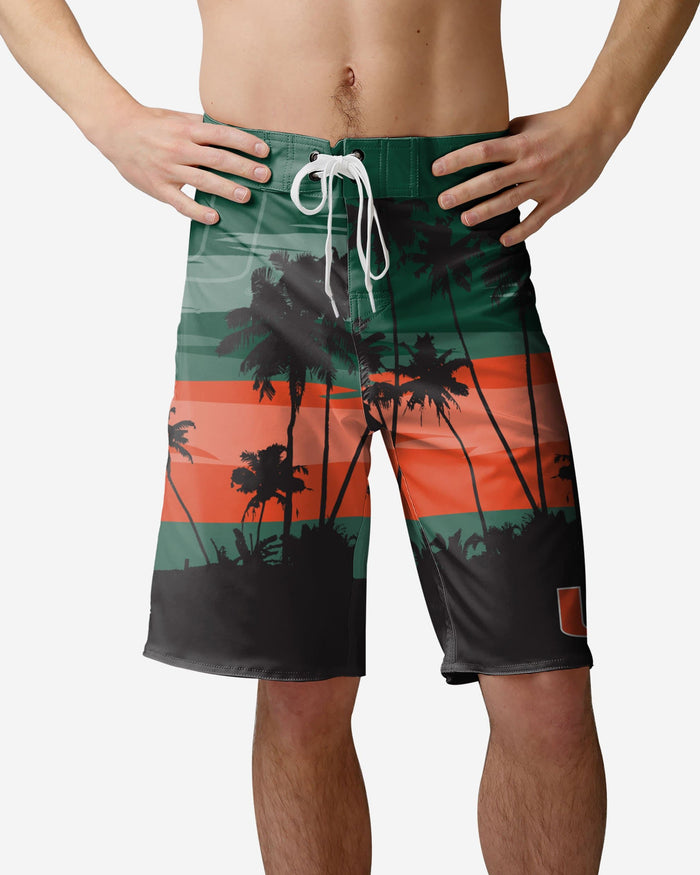 Miami Hurricanes Sunset Boardshorts FOCO S - FOCO.com