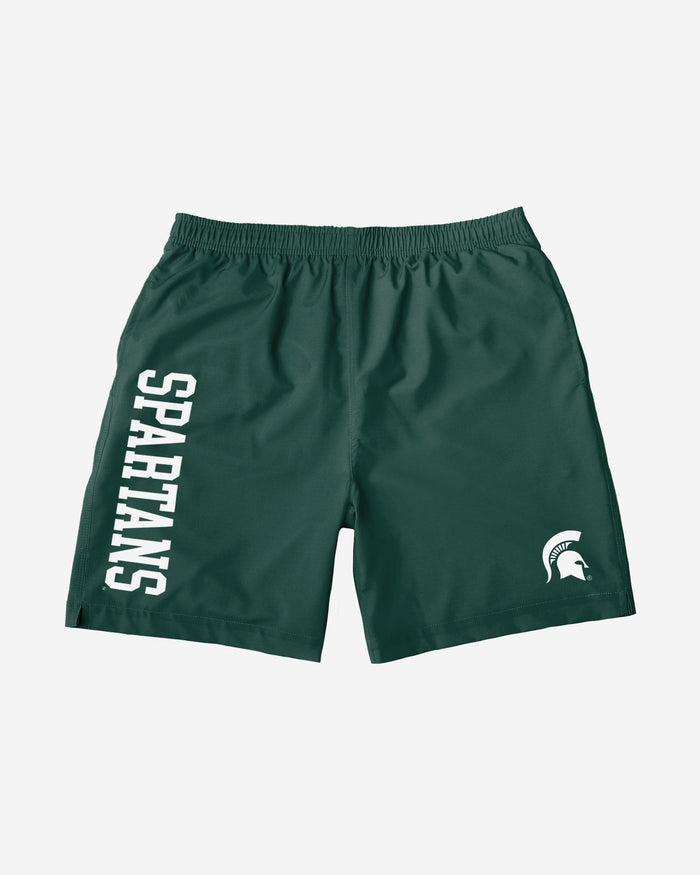 Michigan State Spartans Solid Wordmark Traditional Swimming Trunks FOCO - FOCO.com