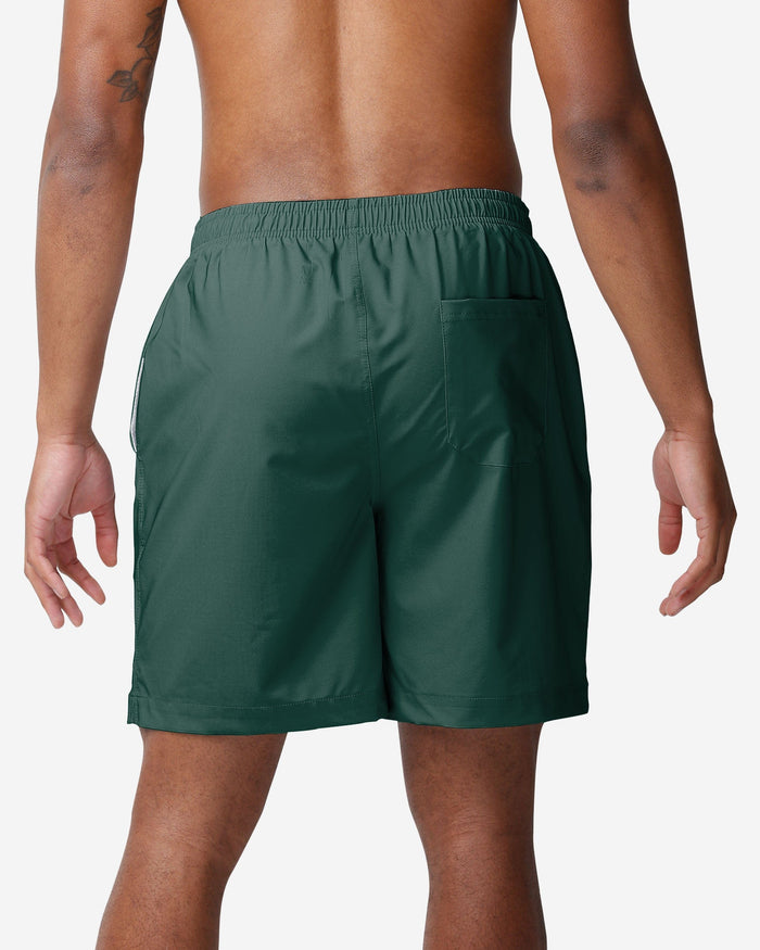 Michigan State Spartans Solid Wordmark Traditional Swimming Trunks FOCO - FOCO.com