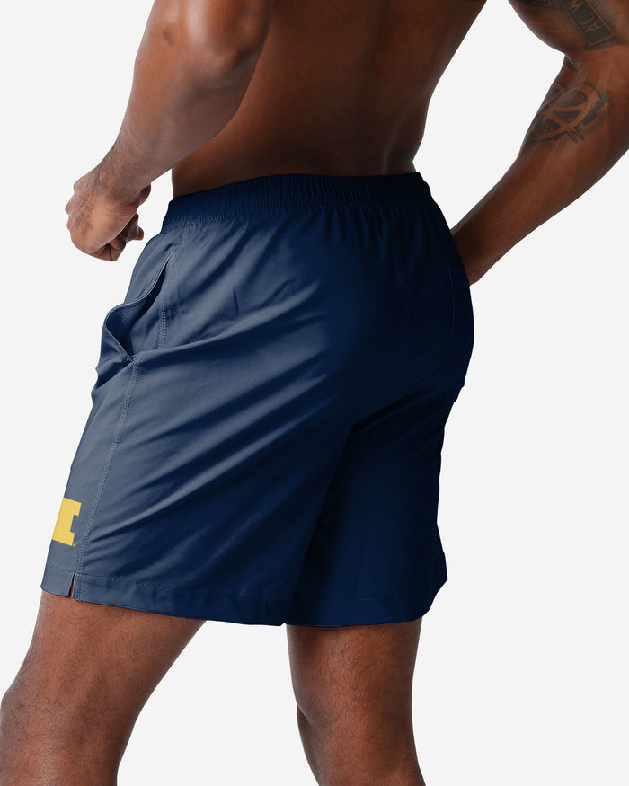 Michigan Wolverines Solid Wordmark Traditional Swimming Trunks FOCO - FOCO.com