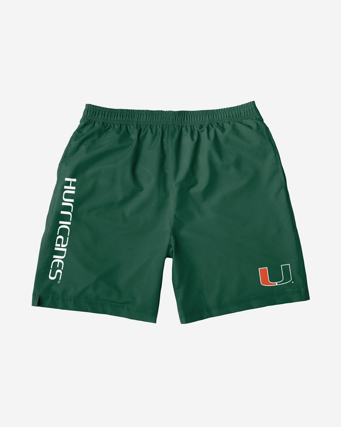 Miami Hurricanes Solid Wordmark Traditional Swimming Trunks FOCO - FOCO.com