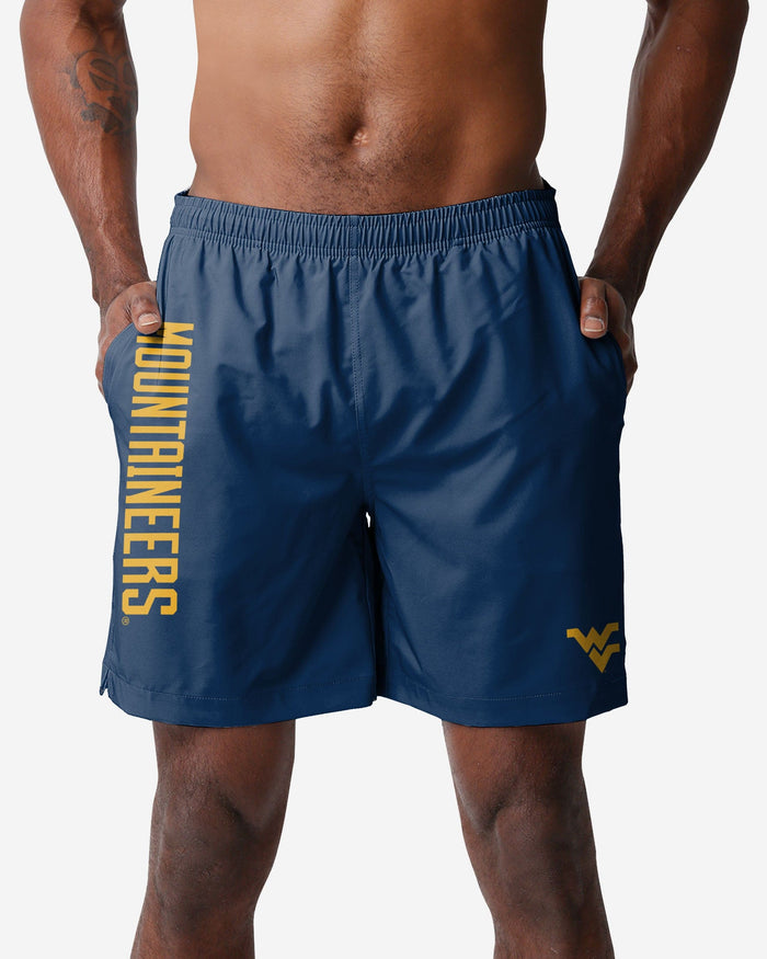 West Virginia Mountaineers Solid Wordmark Traditional Swimming Trunks FOCO S - FOCO.com