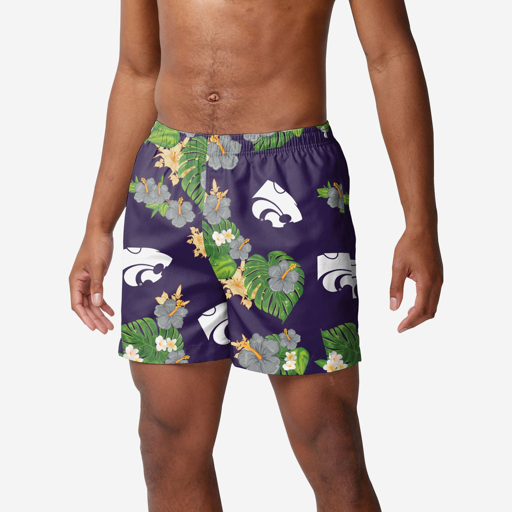 Kansas State Wildcats Floral Swimming Trunks FOCO S - FOCO.com