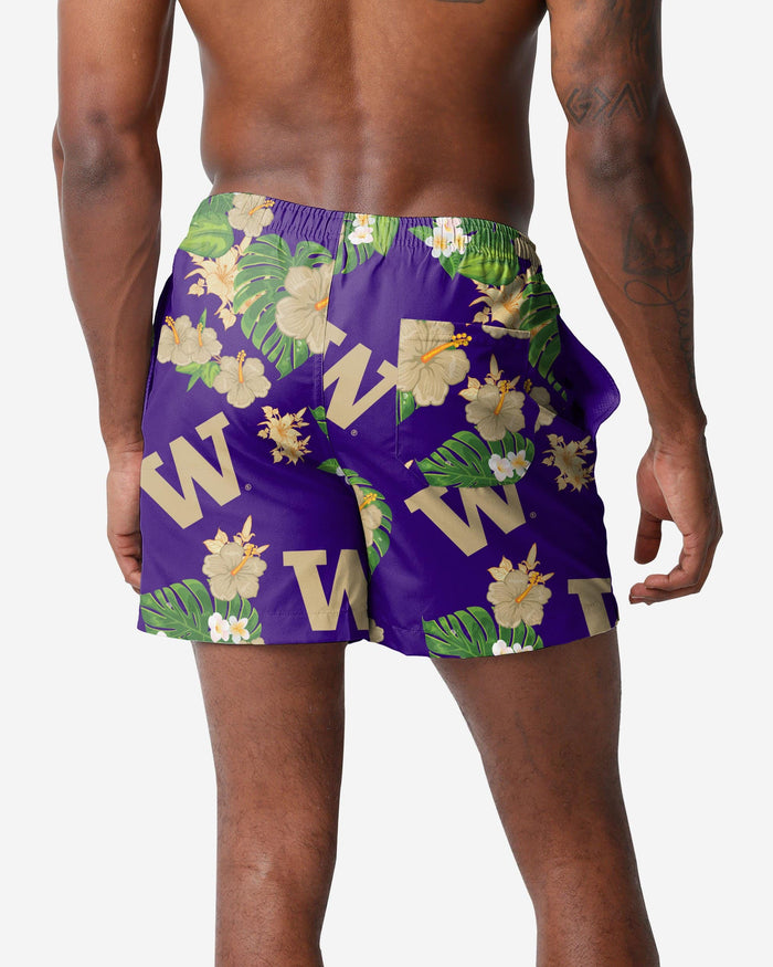 Washington Huskies Floral Swimming Trunks FOCO - FOCO.com