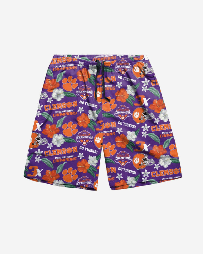Clemson Tigers 2018 Football National Champions Floral Swimming Trunks FOCO - FOCO.com