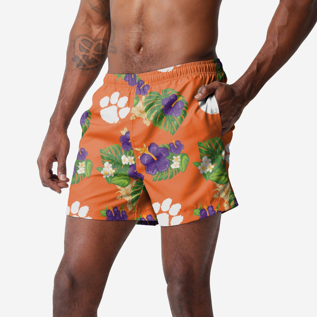 Clemson Tigers Floral Swimming Trunks FOCO S - FOCO.com