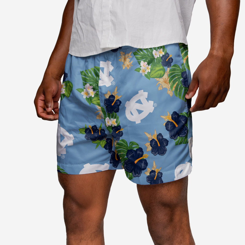 North Carolina Tar Heels Floral Swimming Trunks FOCO S - FOCO.com