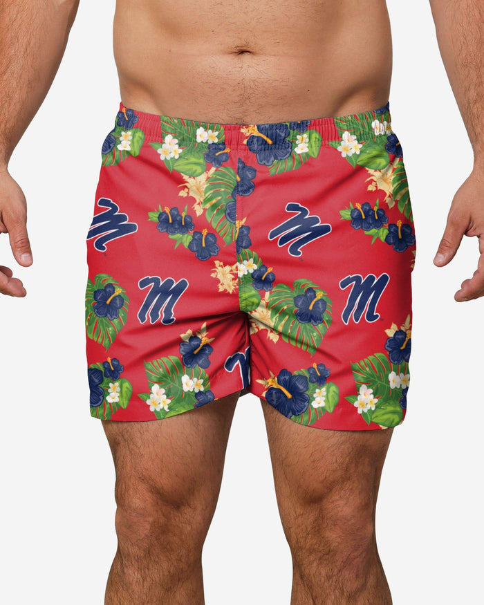 Ole Miss Rebels Floral Swimming Trunks FOCO S - FOCO.com