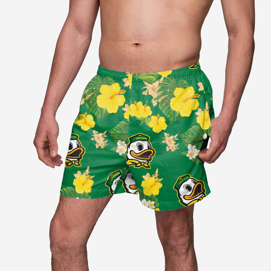 Oregon Ducks Floral Swimming Trunks FOCO S - FOCO.com