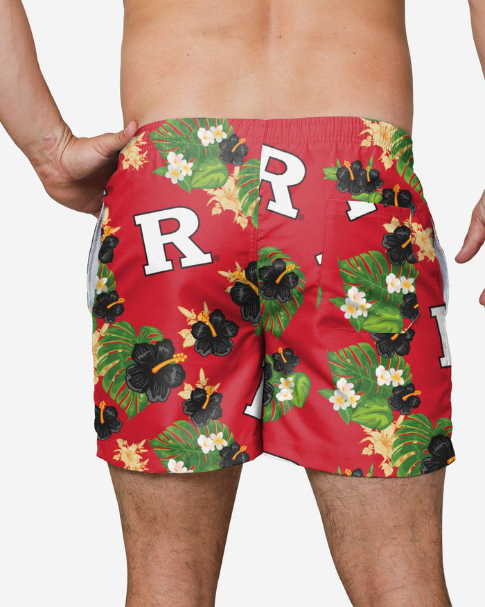 Rutgers Scarlet Knights Floral Swimming Trunks FOCO - FOCO.com