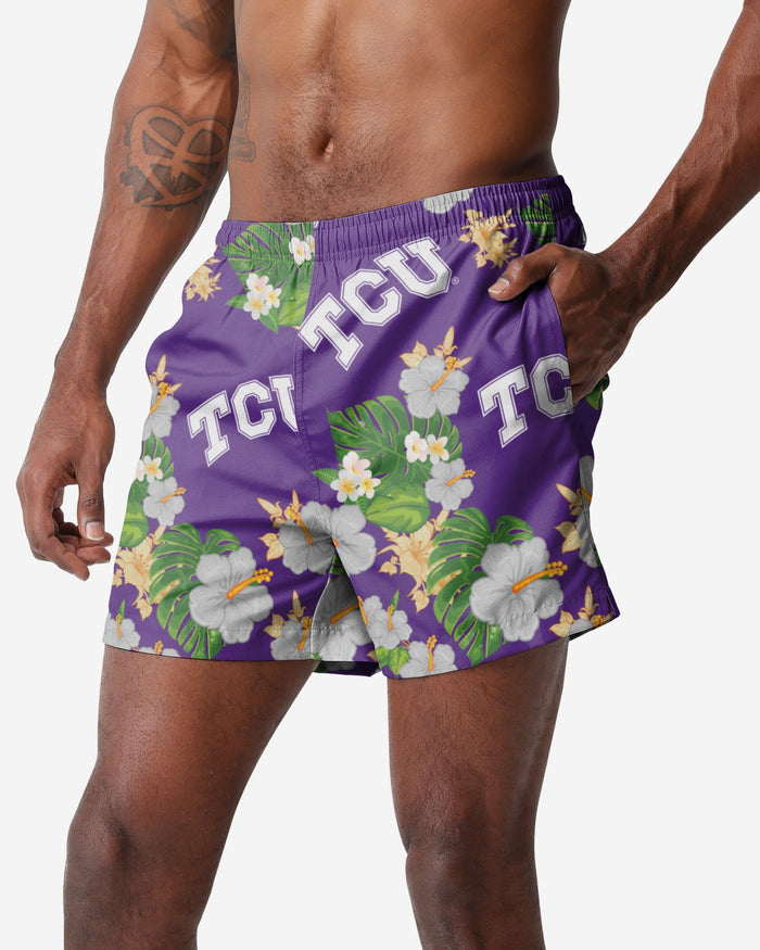 TCU Horned Frogs Floral Swimming Trunks FOCO S - FOCO.com