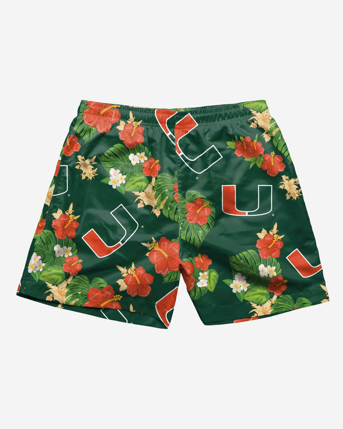 Miami Hurricanes Floral Swimming Trunks FOCO - FOCO.com