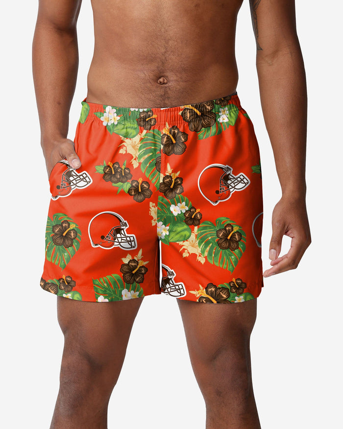 Cleveland Browns Floral Swimming Trunks FOCO S - FOCO.com