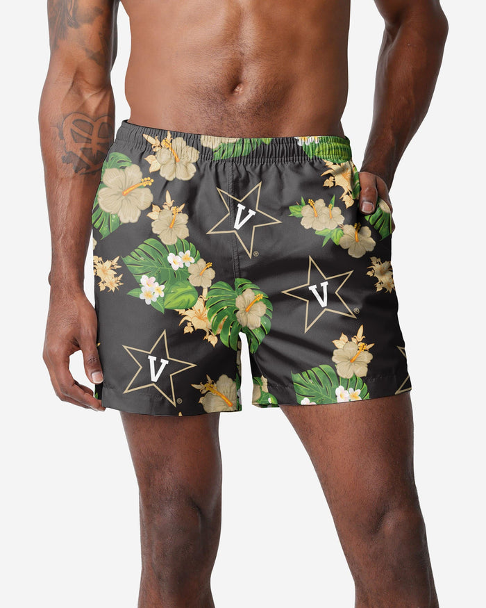 Vanderbilt Commodores Floral Swimming Trunks FOCO S - FOCO.com