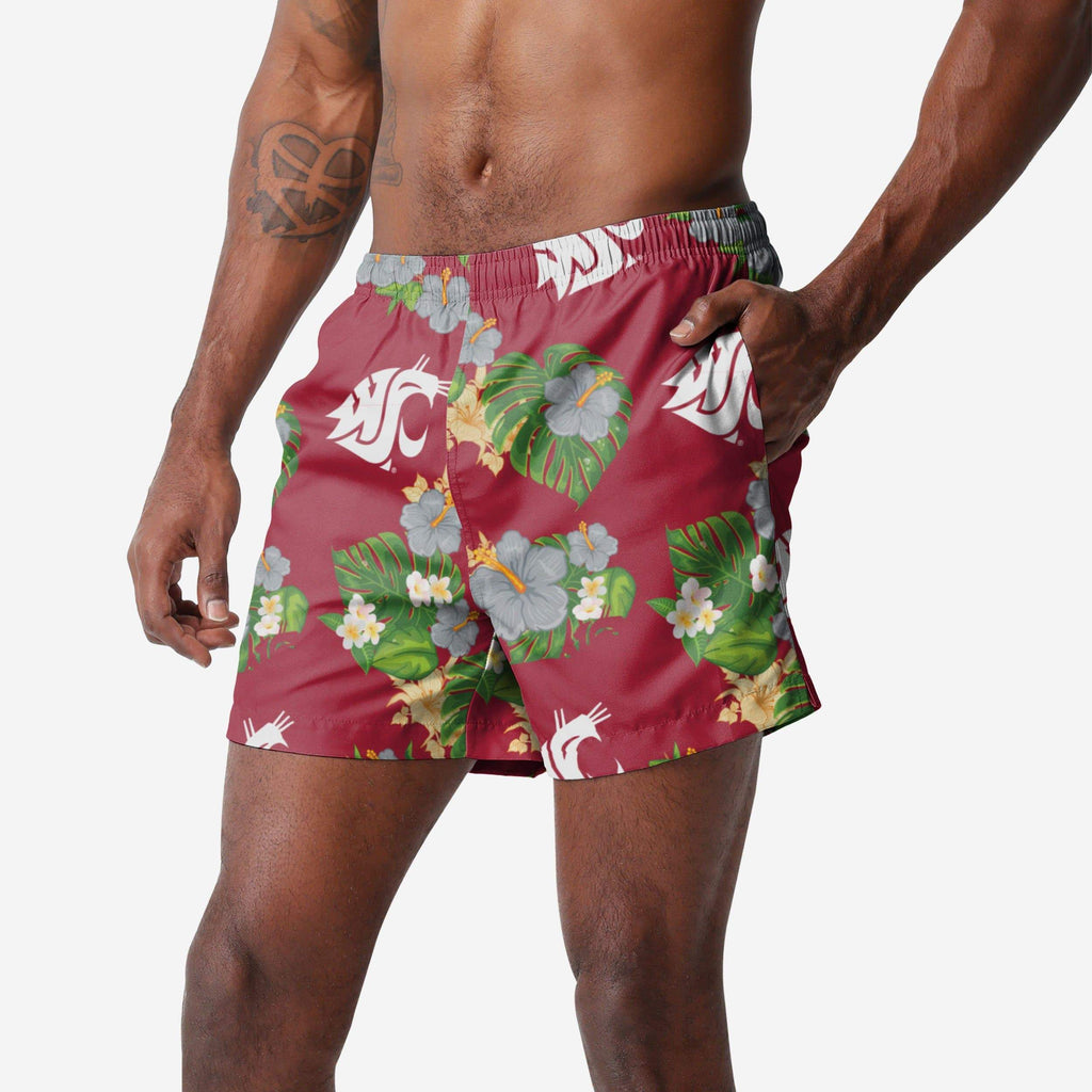 Washington State Cougars Floral Swimming Trunks FOCO S - FOCO.com