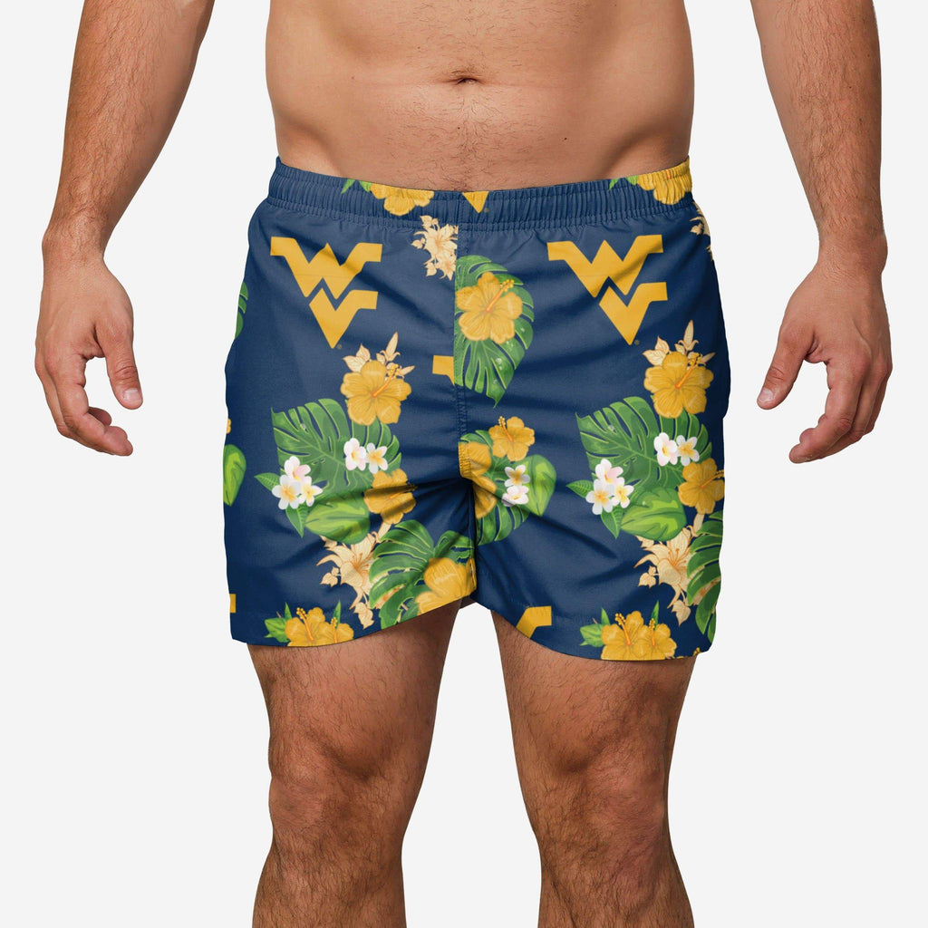 West Virginia Mountaineers Floral Swimming Trunks FOCO S - FOCO.com