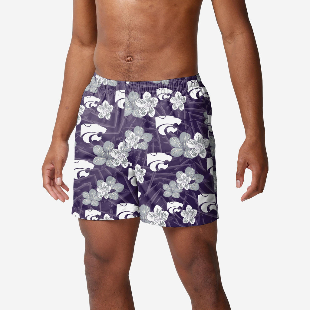 Kansas State Wildcats Hibiscus Swimming Trunks FOCO S - FOCO.com