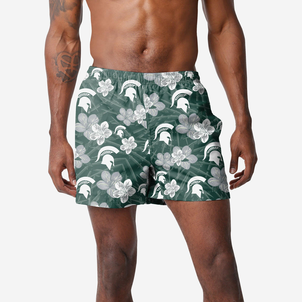 Michigan State Spartans Hibiscus Swimming Trunks FOCO S - FOCO.com