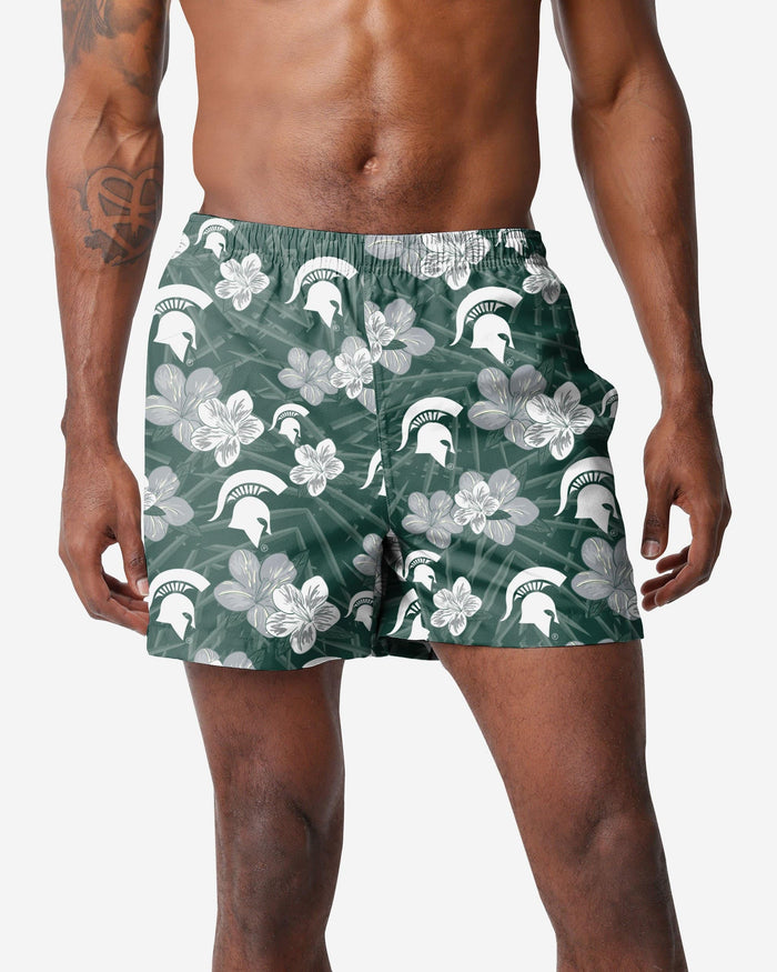 Michigan State Spartans Hibiscus Swimming Trunks FOCO S - FOCO.com