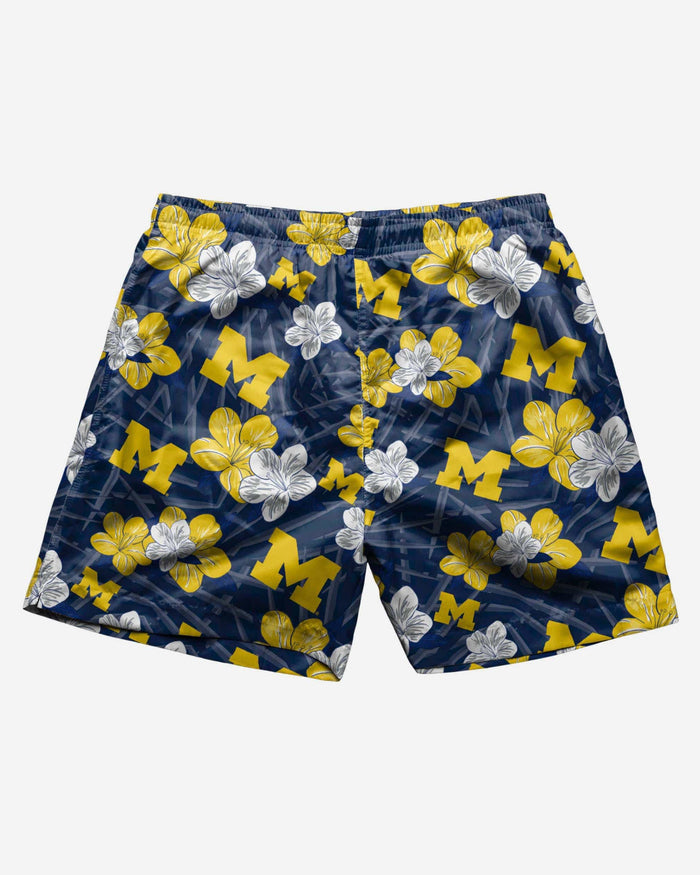 Michigan Wolverines Hibiscus Swimming Trunks FOCO - FOCO.com