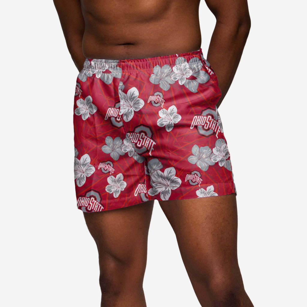 Ohio State Buckeyes Hibiscus Swimming Trunks FOCO S - FOCO.com