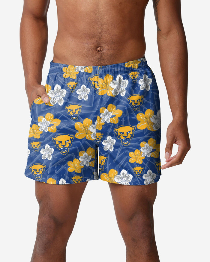 Pittsburgh Panthers Hibiscus Swimming Trunks FOCO S - FOCO.com