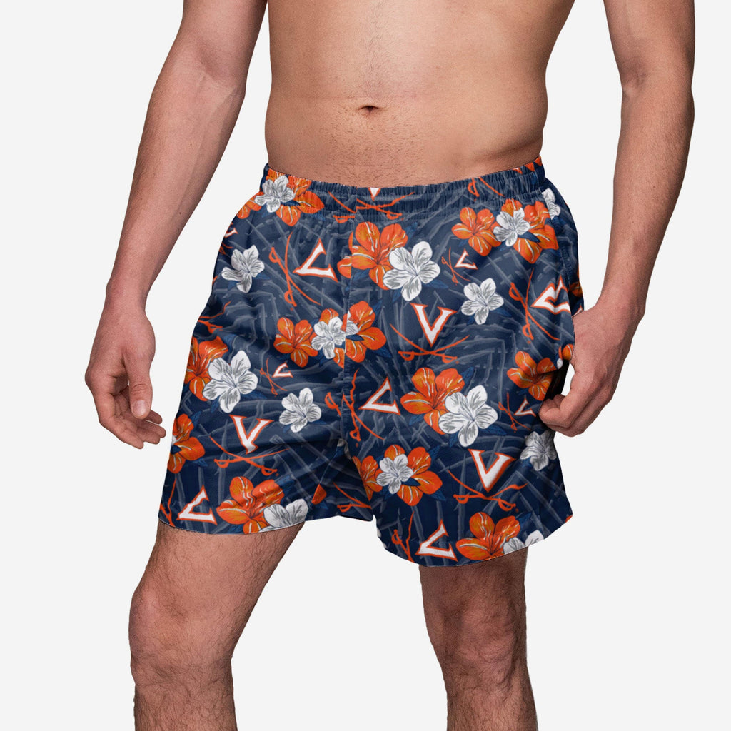 Virginia Cavaliers Hibiscus Swimming Trunks FOCO S - FOCO.com