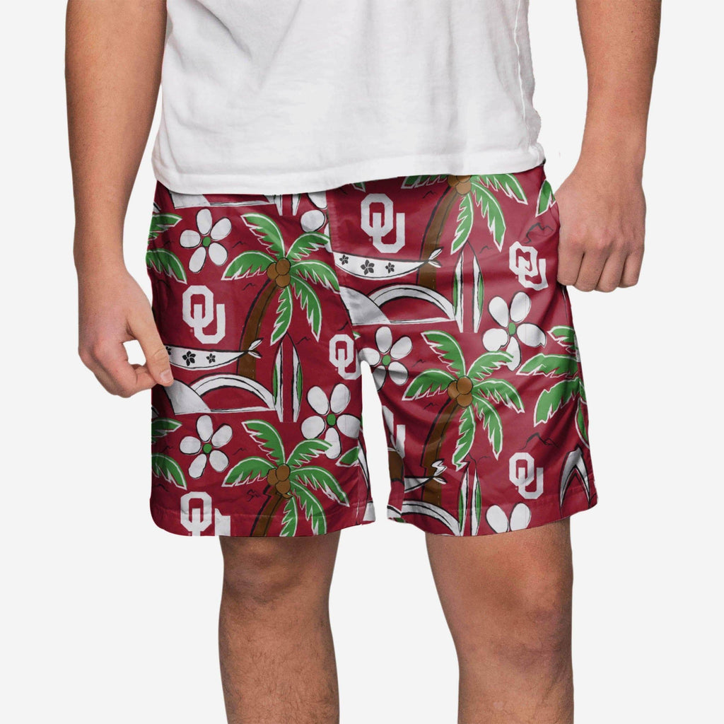 Oklahoma Sooners Tropical Swimming Trunks FOCO S - FOCO.com