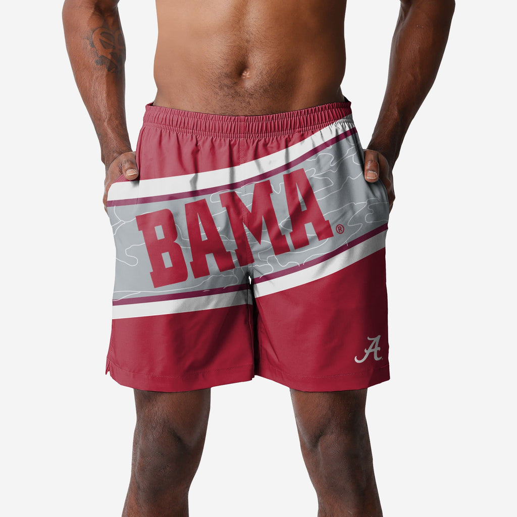 Alabama Crimson Tide Big Wordmark Swimming Trunks FOCO S - FOCO.com