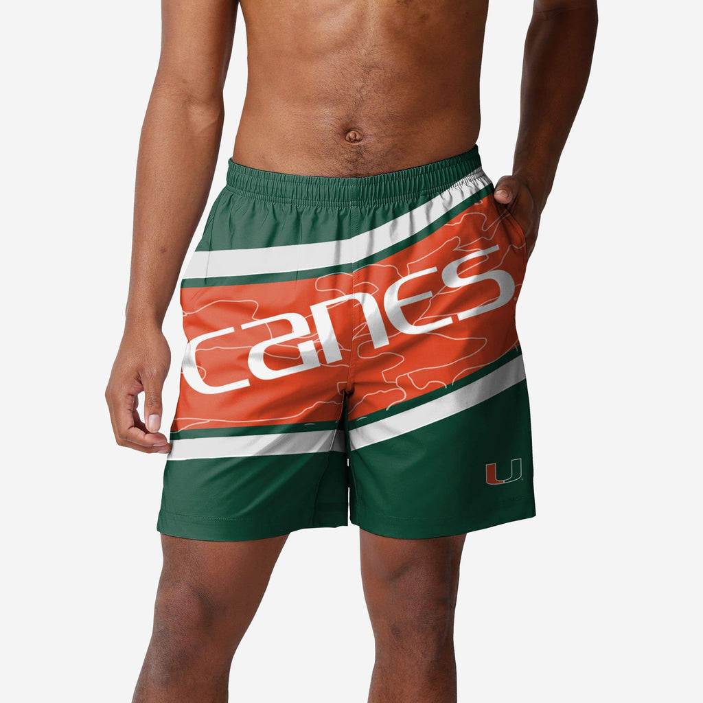 Miami Hurricanes Big Wordmark Swimming Trunks FOCO S - FOCO.com