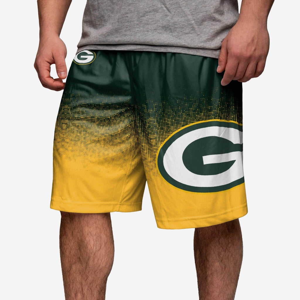 Green Bay Packers Gradient Polyester Shorts FOCO - FOCO.com