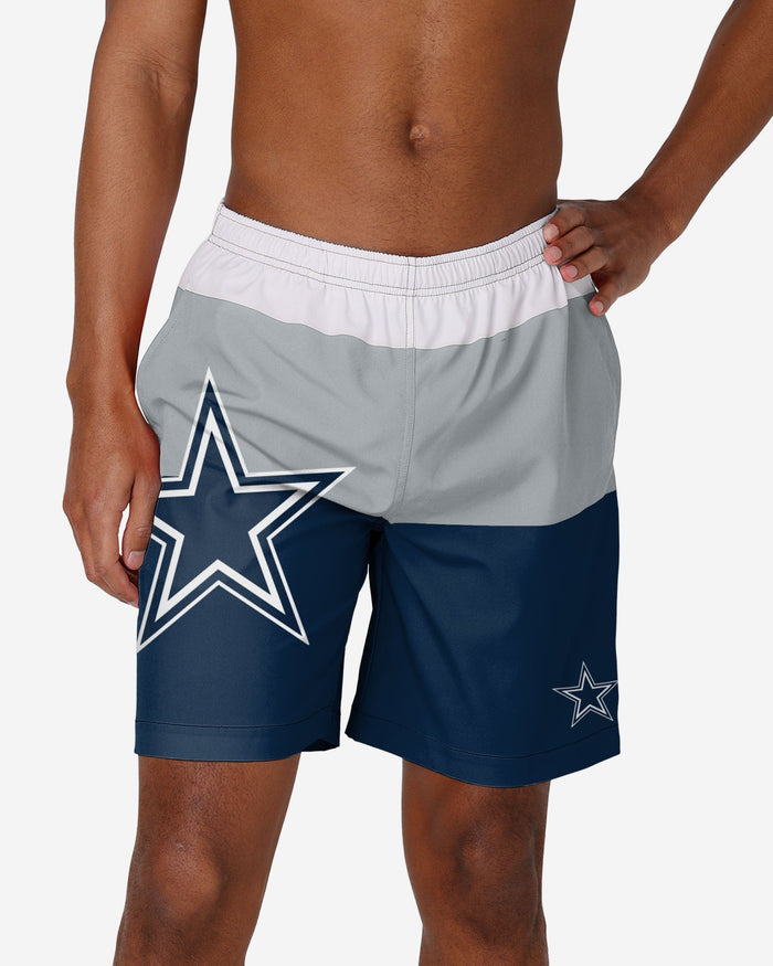 Dallas Cowboys 3 Stripe Big Logo Swimming Trunks FOCO S - FOCO.com