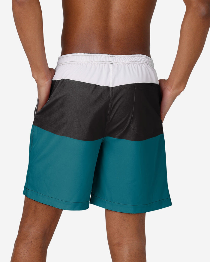 Jacksonville Jaguars 3 Stripe Big Logo Swimming Trunks FOCO - FOCO.com