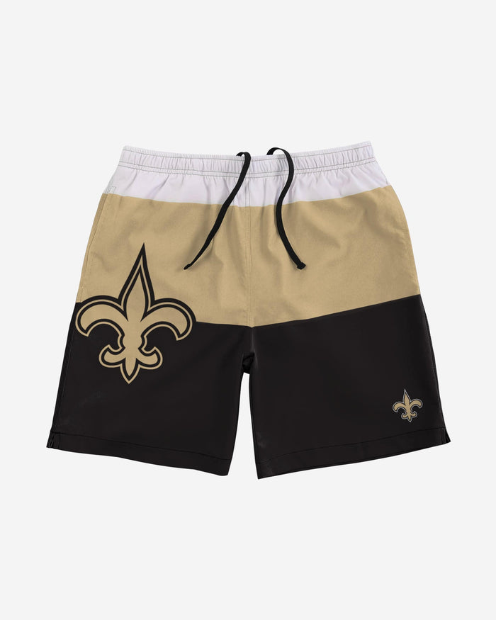 New Orleans Saints 3 Stripe Big Logo Swimming Trunks FOCO - FOCO.com