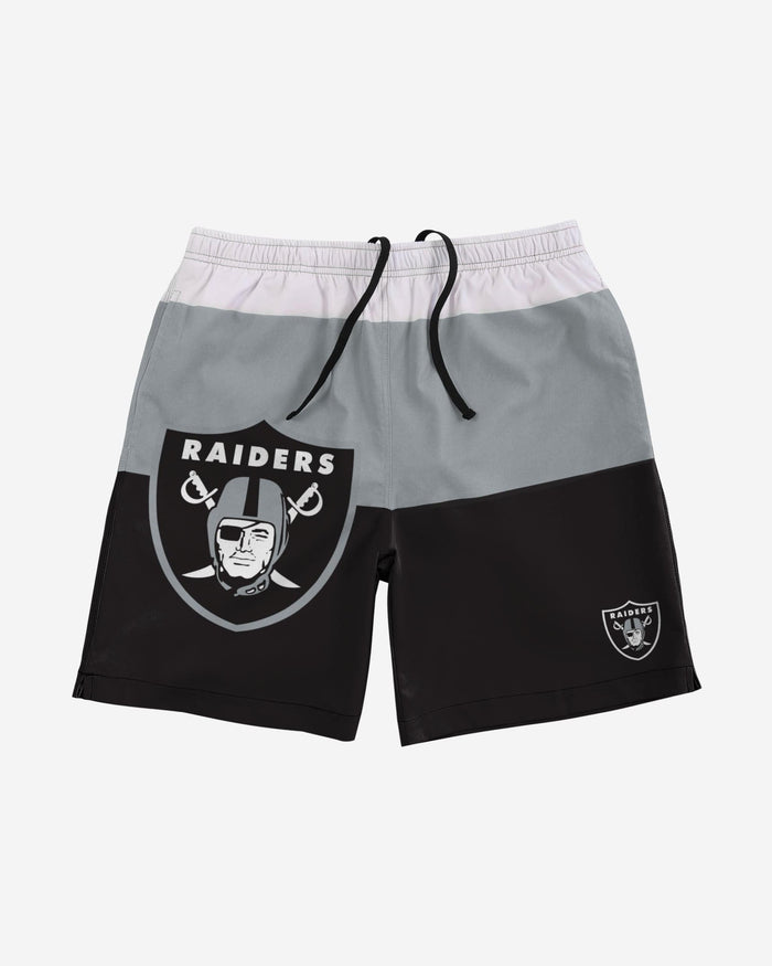 Las Vegas Raiders 3 Stripe Big Logo Swimming Trunks FOCO - FOCO.com