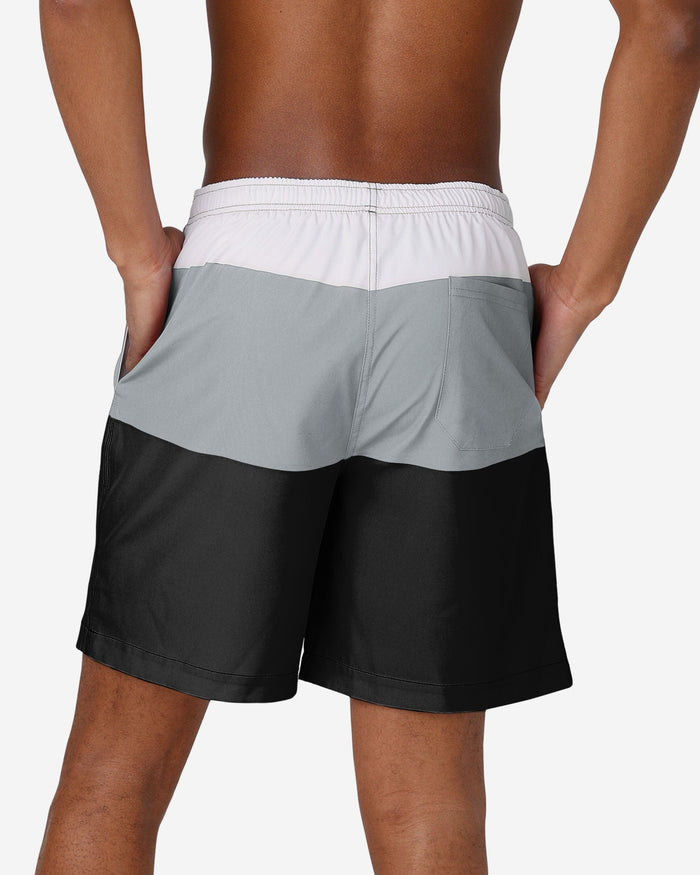 Las Vegas Raiders 3 Stripe Big Logo Swimming Trunks FOCO - FOCO.com