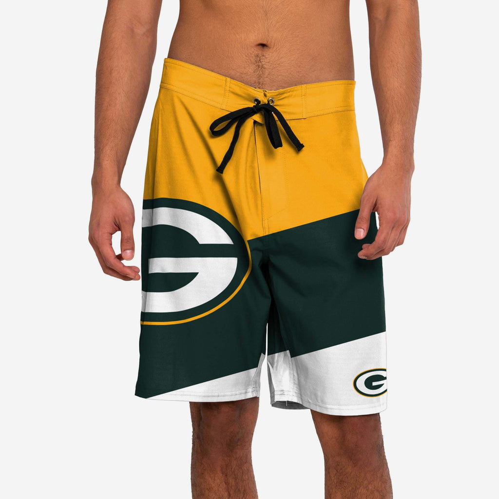 Green Bay Packers Color Dive Boardshorts FOCO S - FOCO.com