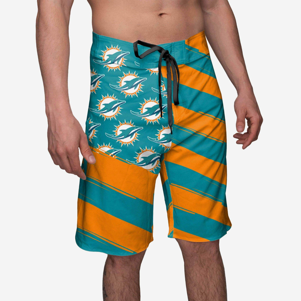 Miami Dolphins Diagonal Flag Boardshorts FOCO S - FOCO.com