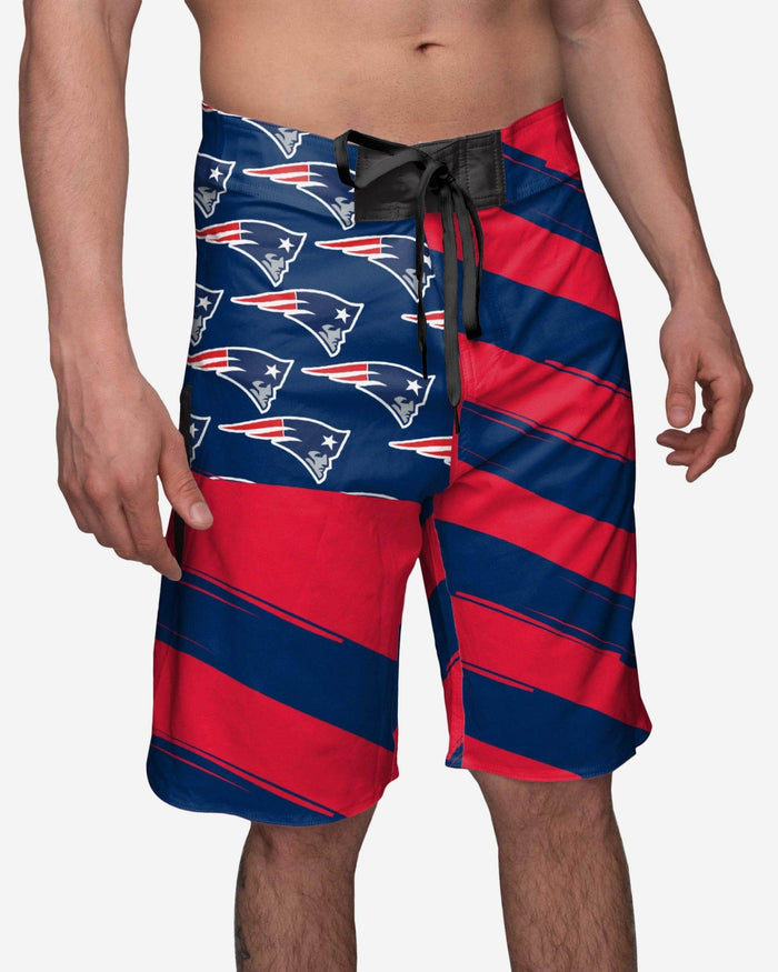 New England Patriots Diagonal Flag Boardshorts FOCO S - FOCO.com