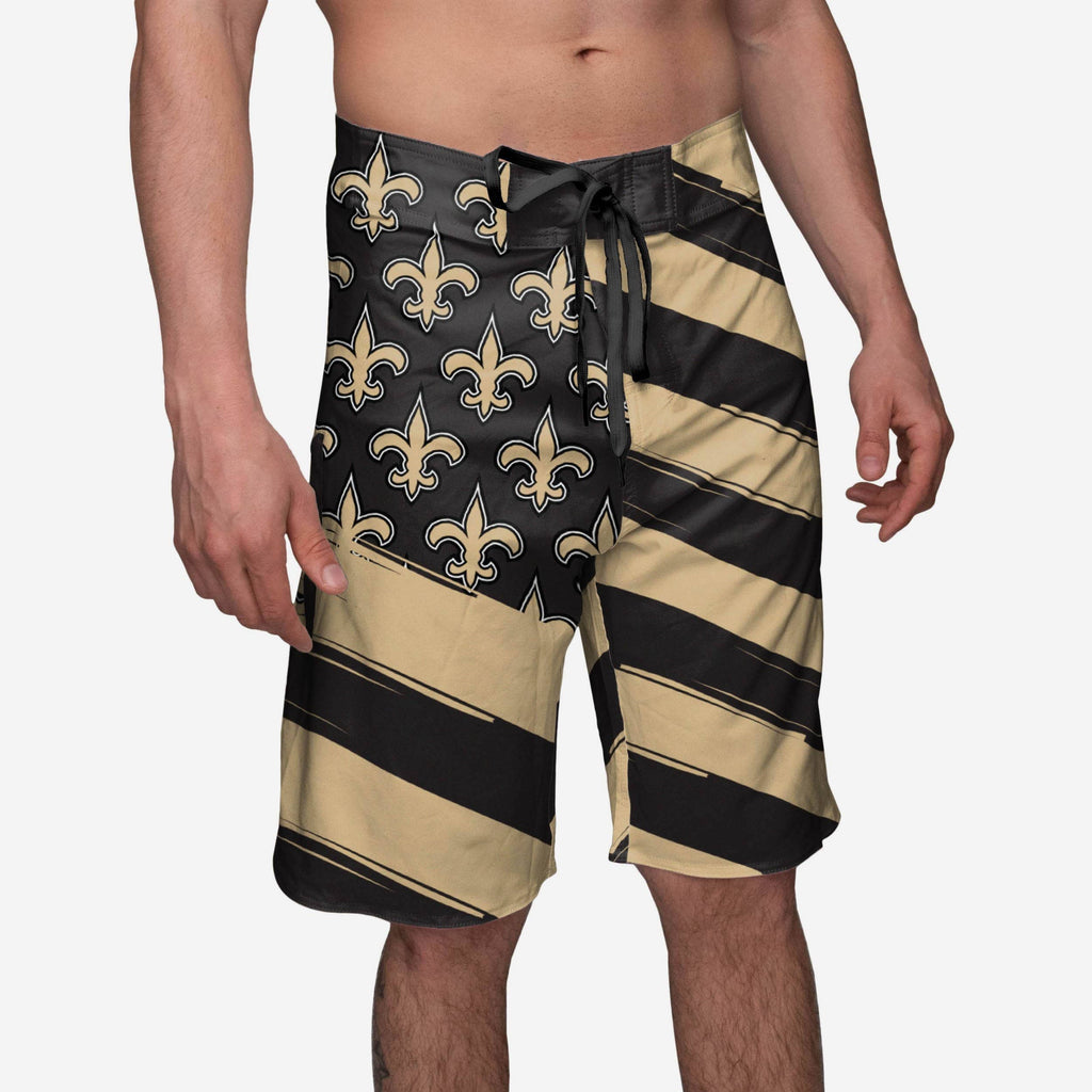 New Orleans Saints Diagonal Flag Boardshorts FOCO - FOCO.com