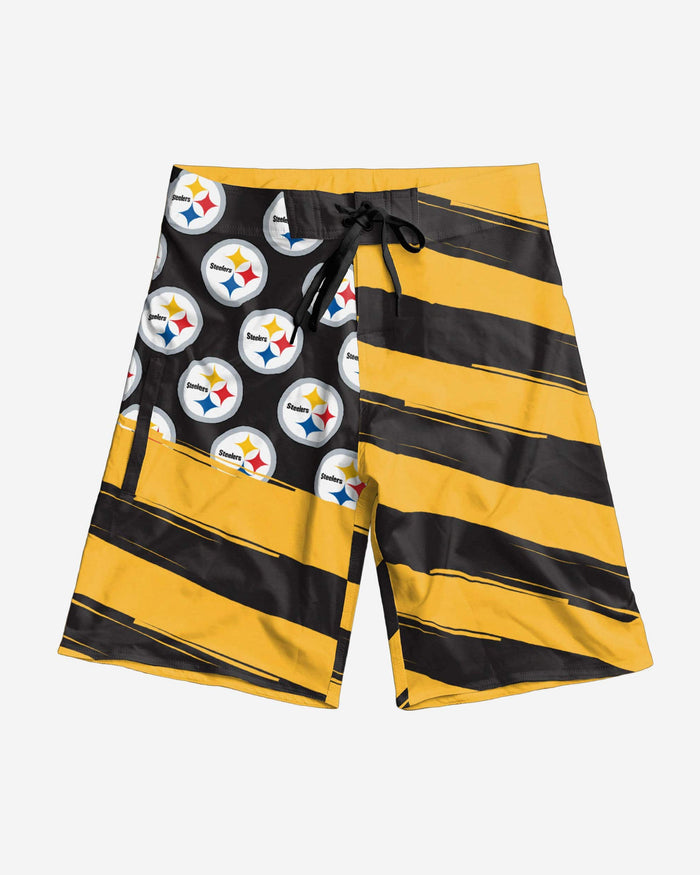 Pittsburgh Steelers Diagonal Flag Boardshorts FOCO - FOCO.com