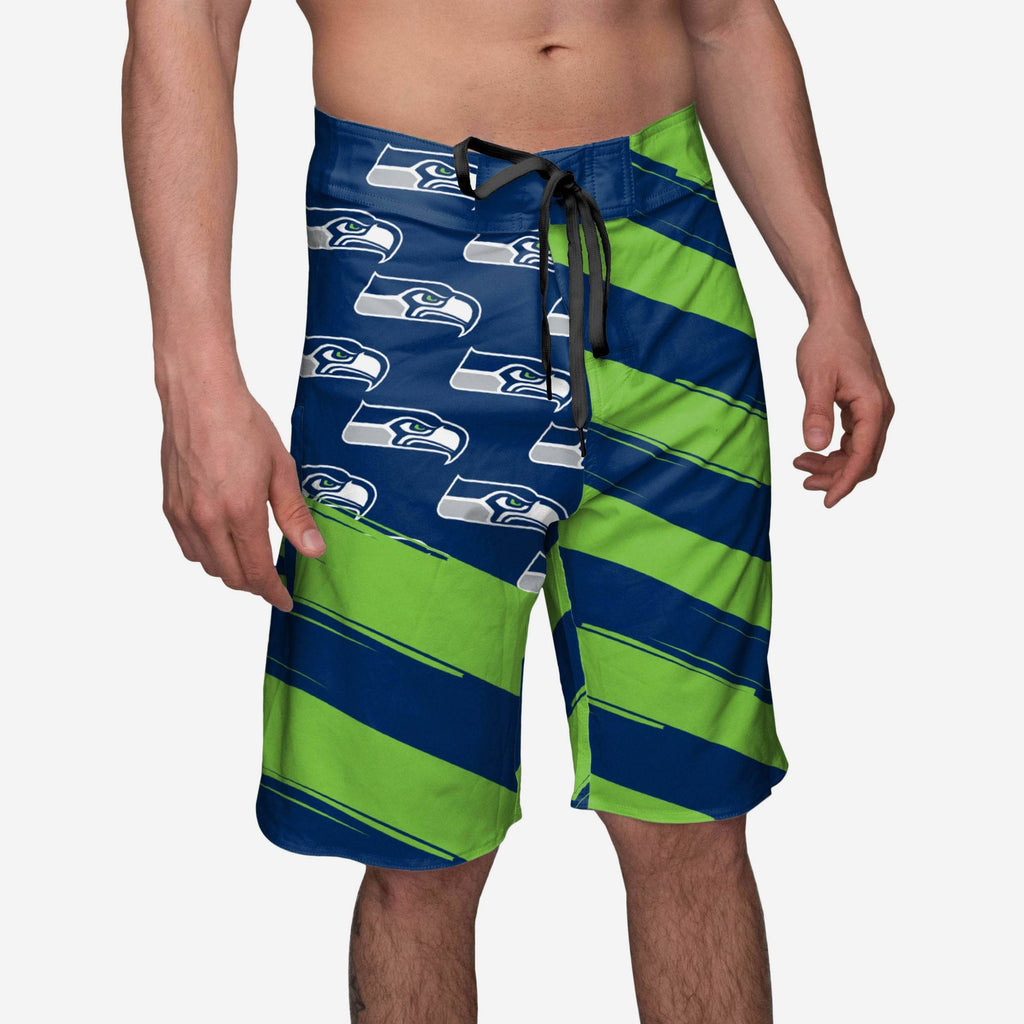 Seattle Seahawks Diagonal Flag Boardshorts FOCO S - FOCO.com