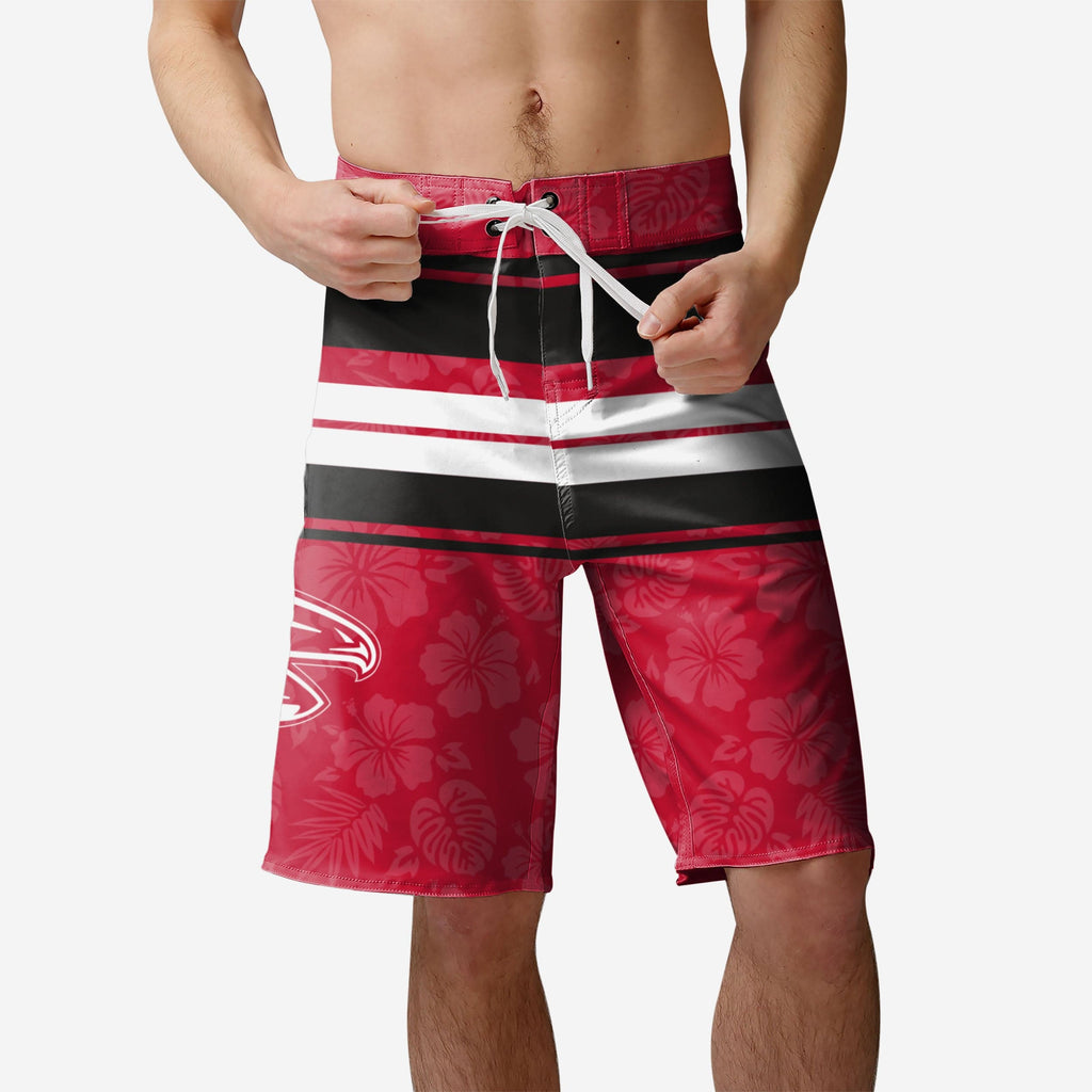 Atlanta Falcons Hibiscus Boardwalk Stripe Boardshorts FOCO S - FOCO.com