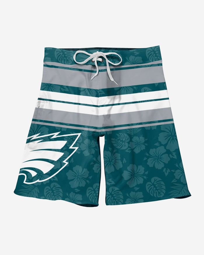 Philadelphia Eagles Hibiscus Boardwalk Stripe Boardshorts FOCO - FOCO.com