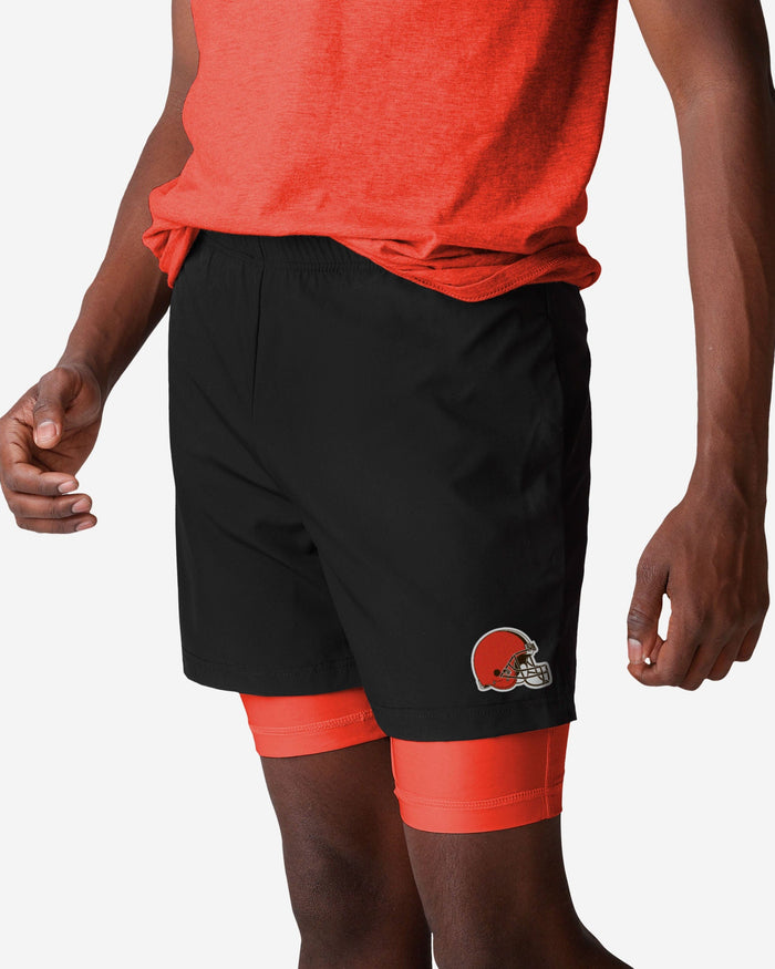 Cleveland Browns Black Team Color Lining Shorts FOCO S - FOCO.com