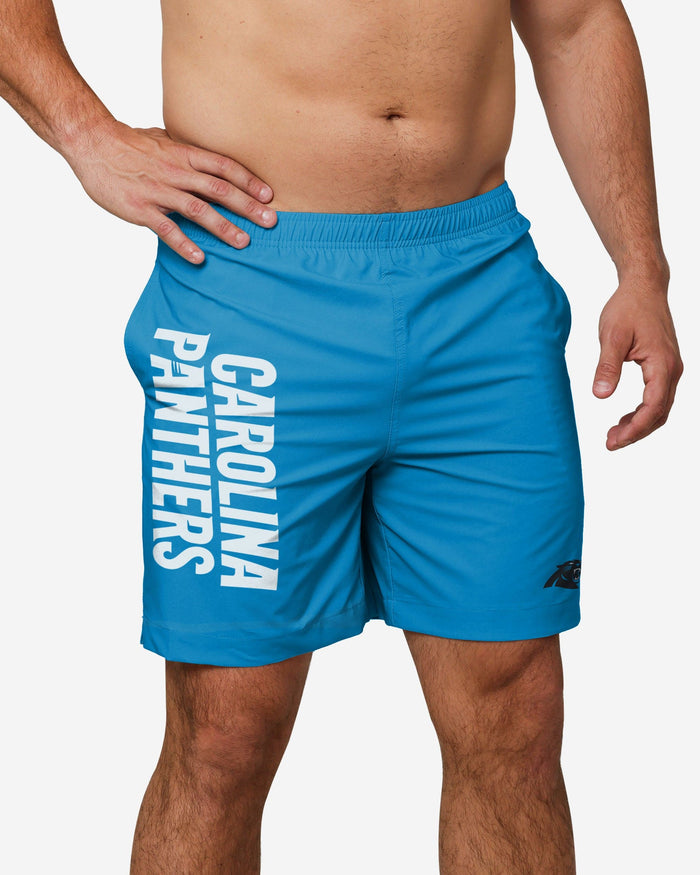 Carolina Panthers Solid Wordmark Traditional Swimming Trunks FOCO S - FOCO.com